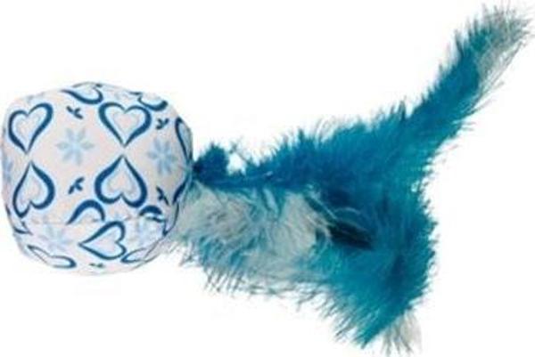 Flamingo Mavi Tüylü Top Kedi Oyuncağı 12x5x16 Cm - Image 1