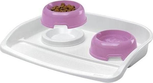 Ferplast Lindo Maxi Plastik Köpek Mama ve Su Kabı 2 Adet 53x39x8 Cm - Image 1