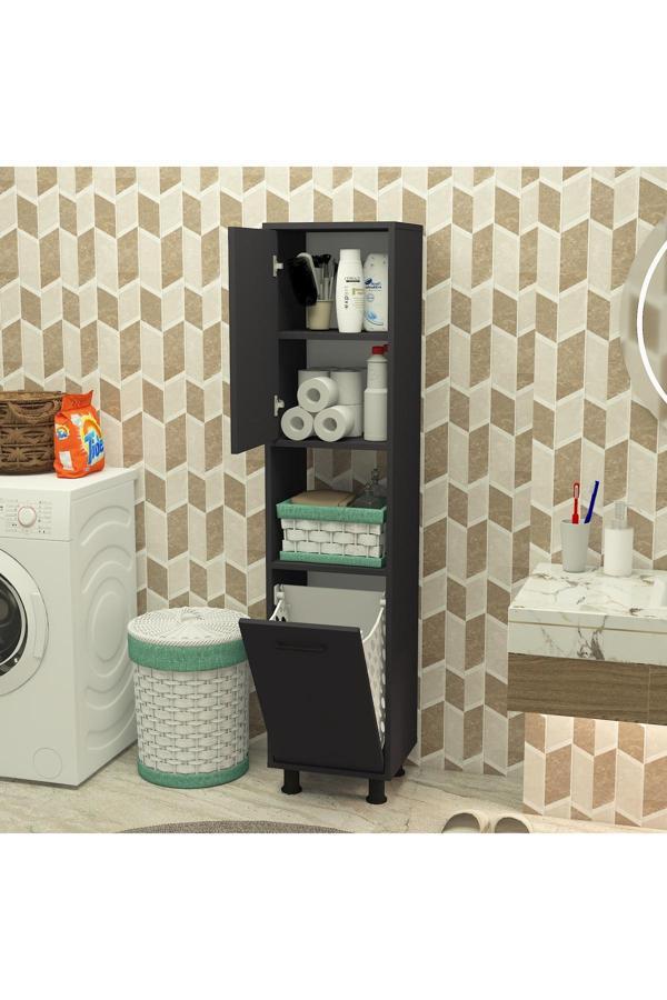 Home Mobiga Efsa Çamaşır Kirli Sepetli Banyo Dolabı - Image 1