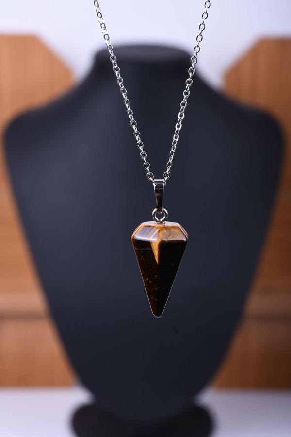 Taşmeran Kaplangözü Doğal Taş Pandül Kolye Tky0035 - Image 1