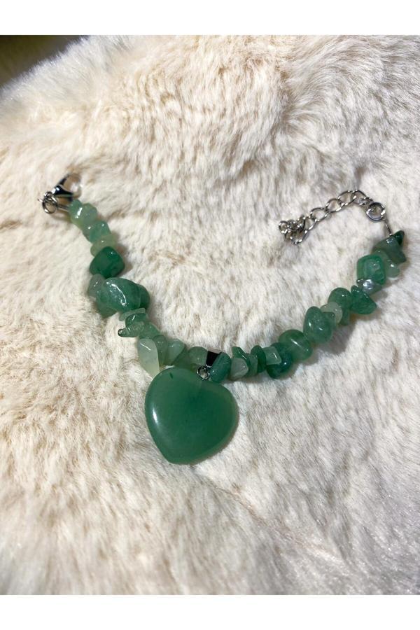 Taşmeran Aventurin Kalp Uçlu Kırıktaş Bileklik Tky0296 - Image 1