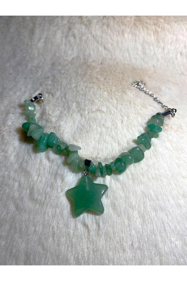 Taşmeran Aventurin Yıldız Uçlu Kırıktaş Doğal Taş Bileklik Tky0299 - Image 1