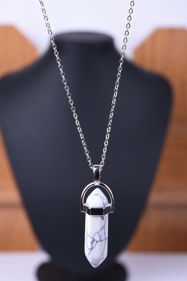 Taşmeran Havlit Doğal Taş Çivi Kolye Tky0026 - Image 1