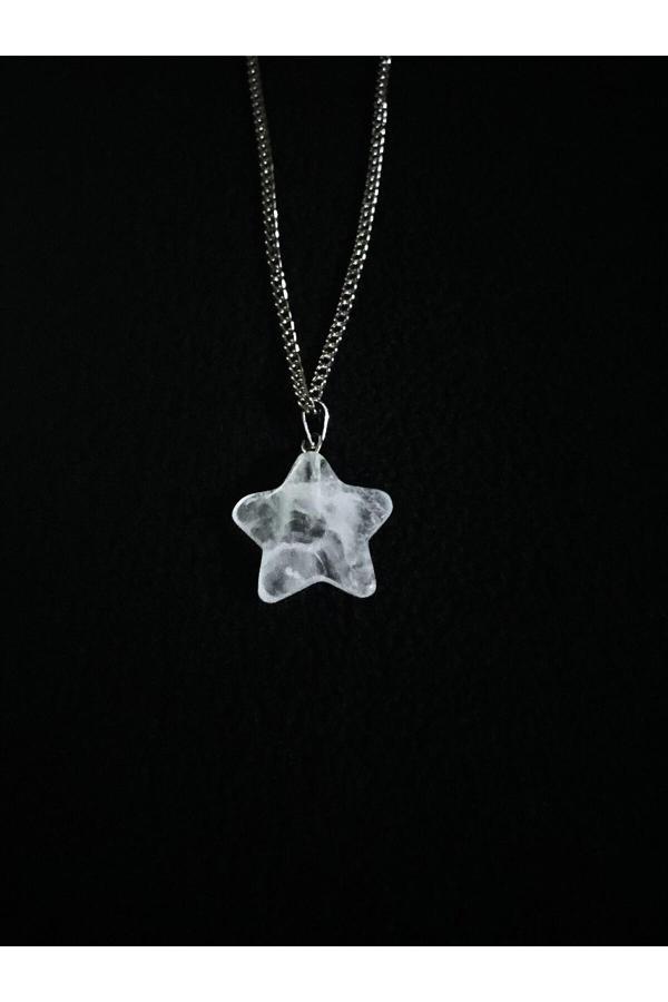 Taşmeran Kristal Kuvars Doğal Taş Yıldız Kolye Tky0302 - Image 1