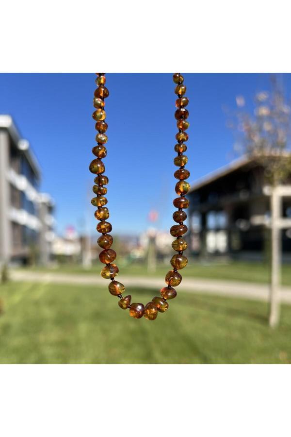 Taşmeran Kehribar Bebek Diş Kolyesi 33 Cm Tky0412 - Image 1