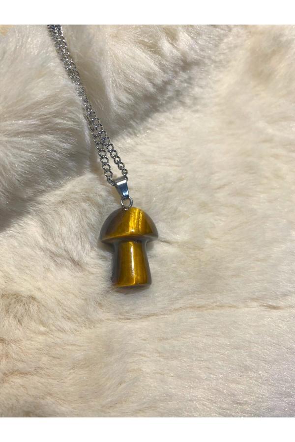 Taşmeran Kaplangözü Doğal Taş Mantar Kolye Tky0310 - Image 1