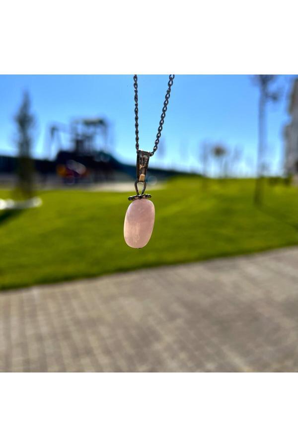 Taşmeran Pembe Kuvars Kolye Tky0418 - Image 1