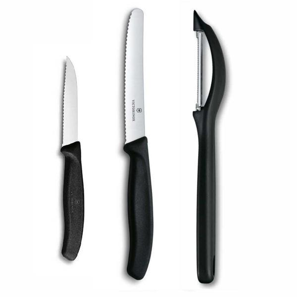 Victorinox 3 lü Set 11 CM ve 8 CM Tırtıklı Sebze Meyve Bıçağı - Domates Sebze Soyacağı - Image 1