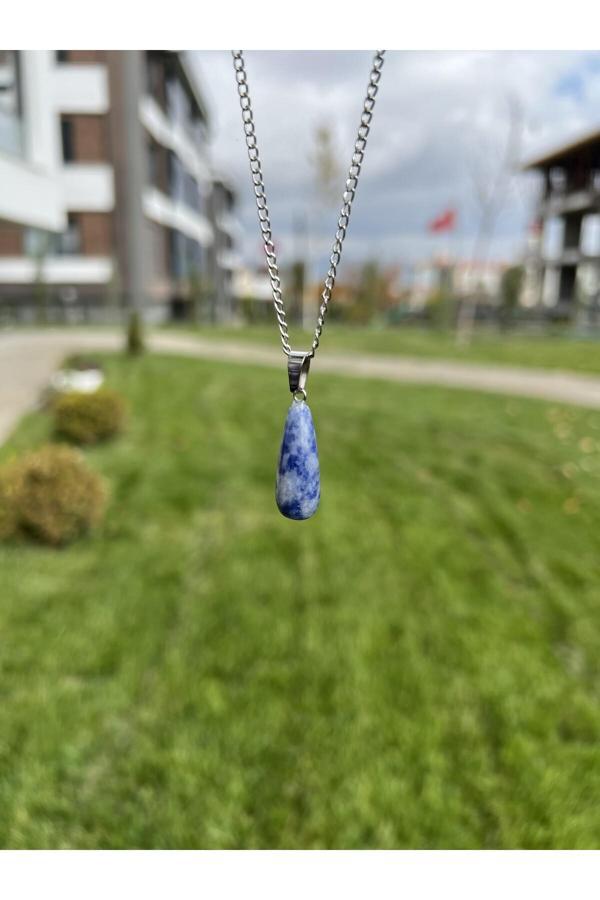 Taşmeran Sodalit Damla Doğal Taş Kolye Tky0368 - Image 1