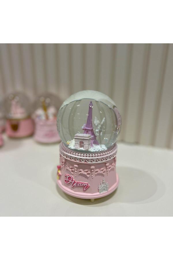 Taşmeran Paris Eyfel Kulesi Unicorn Motorlu Işıklı Müzikli Büyük Boy Kar Küresi Tky0404 - Image 1