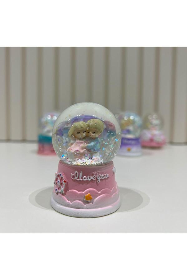 Taşmeran Sevgili Çift Işıklı Mini Boy Kar Küresi Tky0379 - Image 1