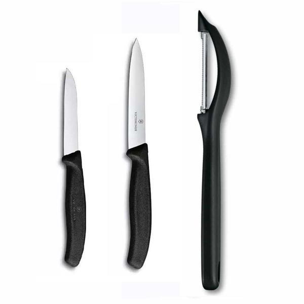 Victorinox 3 lü Set  10 CM ve 8 CM Düz Sebze Meyve Bıçağı - Domates Sebze Soyacağı - Image 1