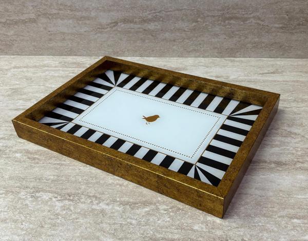 Dekoratif Dijital Cam Baskılı Sunum Tepsisi – 32 x 22 cm - Image 1