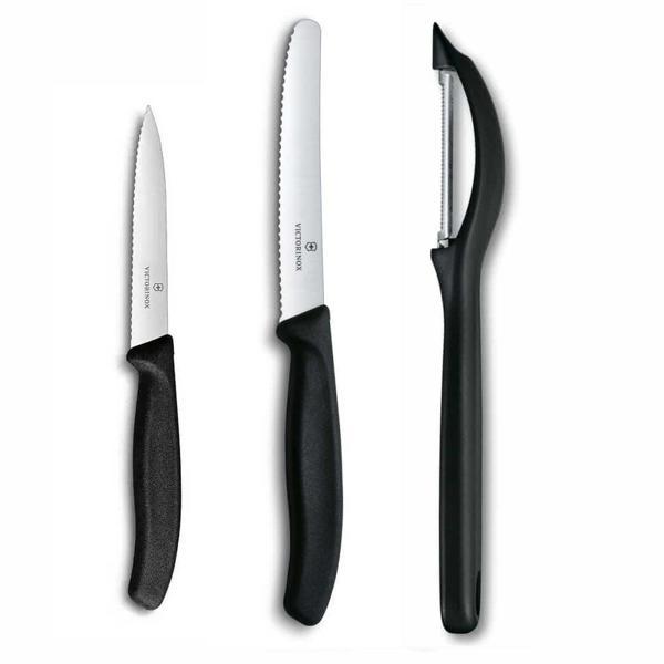 Victorinox 3 lü Set 11 CM ve 8 CM Tırtıklı Sebze Meyve Bıçağı - Domates Sebze Soyacağı - Image 1