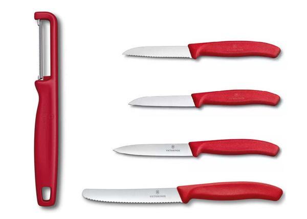 Victorinox Kırmızı Tırtıklı Bıçak ve Domates Soyacağı Seti 5 Li - Image 1