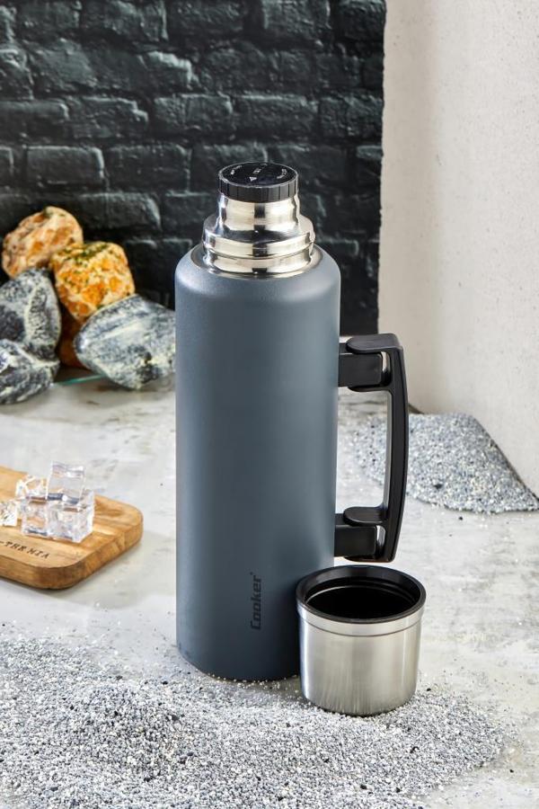 Cooker 1,5 Litre Kulplu Çelik Termos CKR-2085 Zeytin - Image 1