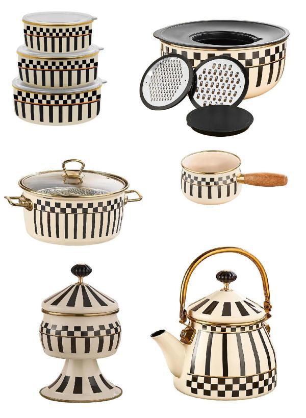 Emaye Demlik  -  Karıştırma Kabı - Kızartma Tenceresi - 3lü Saklama Kabı - Sütlük - Şekerlik - Image 1