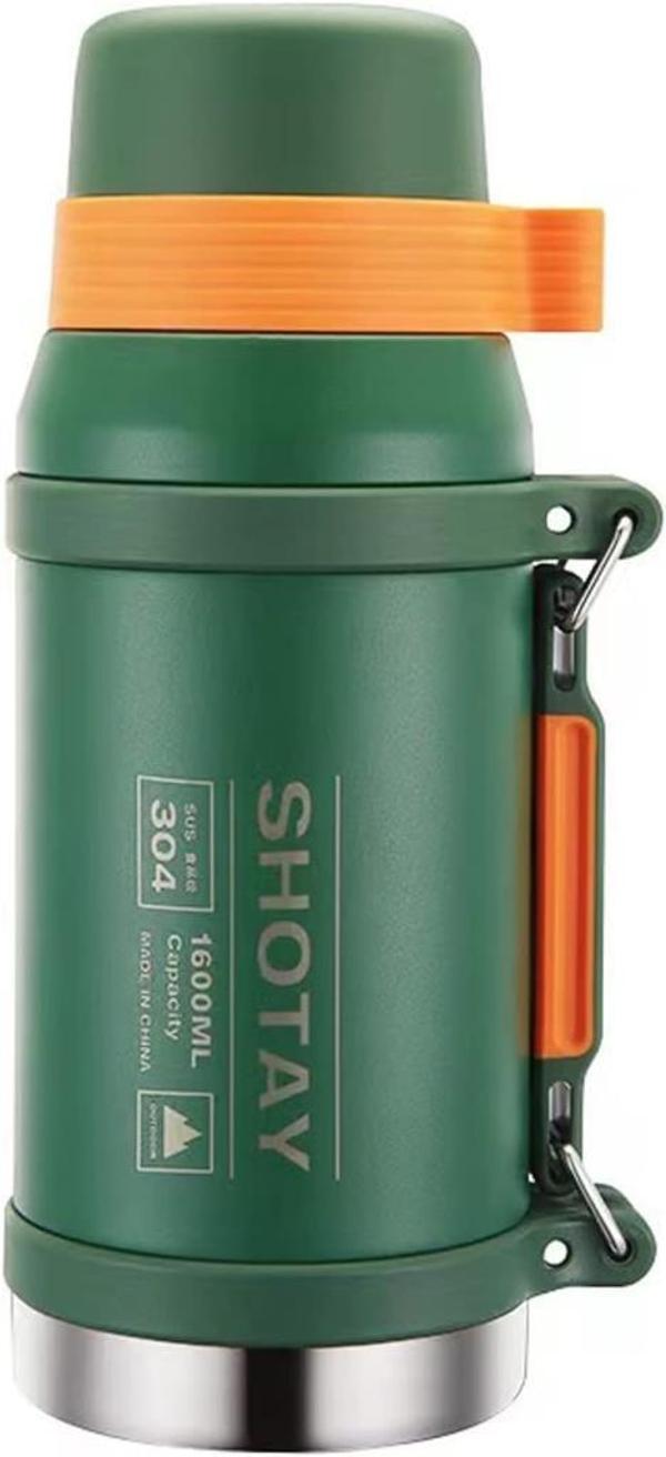 Shotay Çelik Termos Camper Large 1600Ml Haki - Image 1