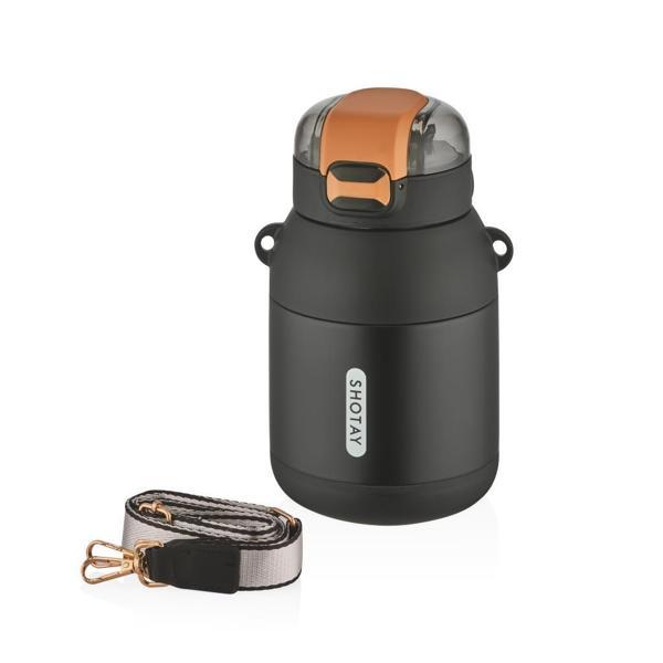 Shotay Dome Çelik Termos Matara 800Ml Siyah - Image 1