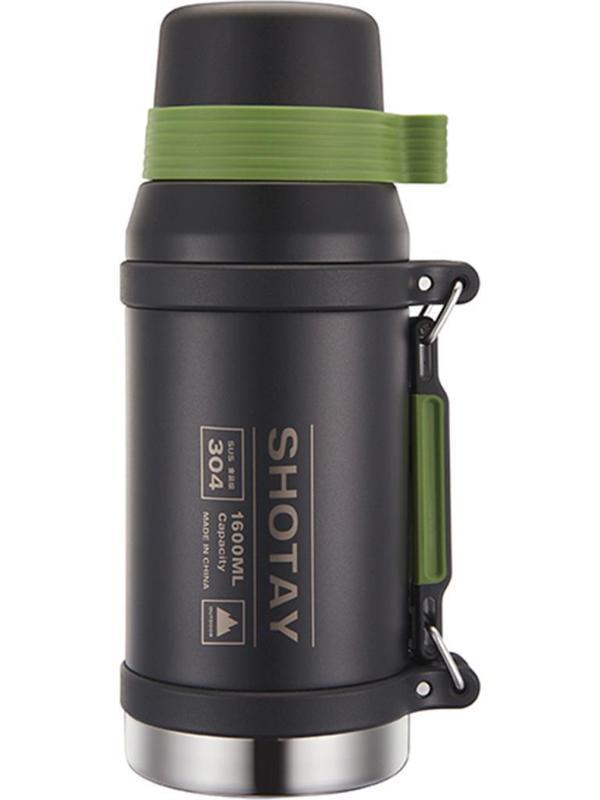 Shotay Çelik Termos Camper Large 1600Ml Siyah - Image 1