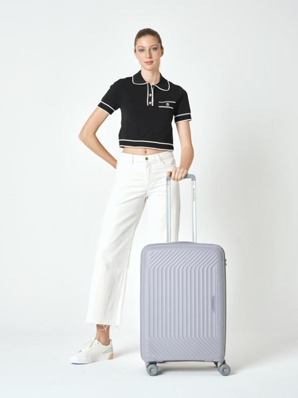 Benetton Trolley Valiz Açık Gri Orta Boy 14BNT8001-02-AGRI - Image 1