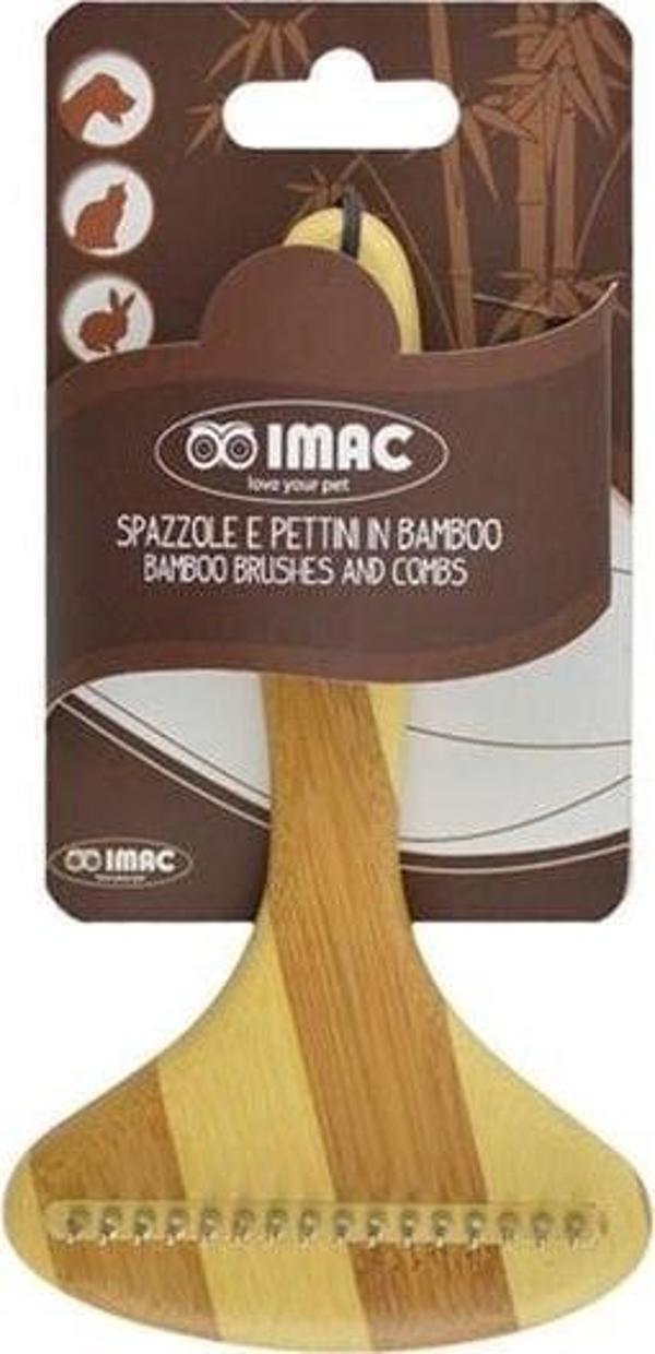İmac Çelik Dişli Ahşap Tırmık Uzun Tüylü Kedi ve Köpek Tarama Fırçası 17x9.7 Cm - Image 1
