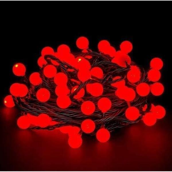 Büro Ev Ofis Aydınlatması için 5MT 28LED Fişli Siyah Kablo Kırmızı Işık - Image 1