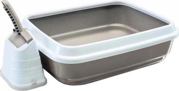 İmac Duo Kürekli Açık Kedi Tuvaleti Gri 50x40x15 Cm - Image 1