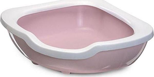 İmac Fred Köşe Açık Kedi Tuvaleti Pembe 50x65x15.5 Cm - Image 1