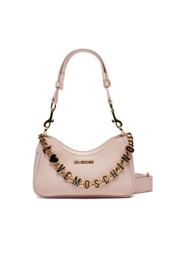 Love Moschino Kadın Deri Logo ve Zincir Detaylı Omuz Çanta JC4070PP1ML1360A - Image 1