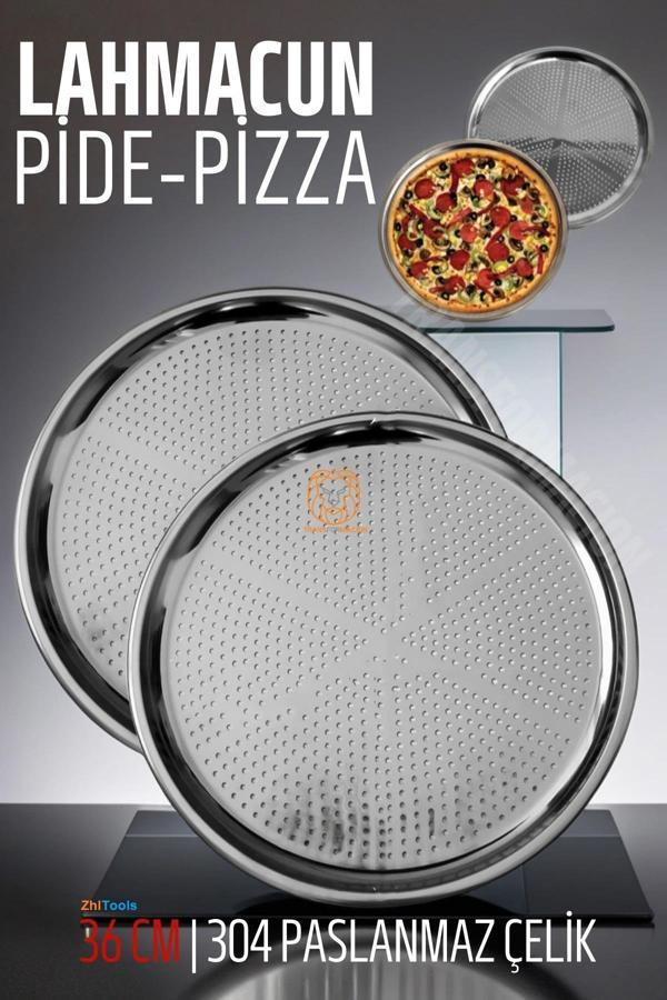 Zhltools Lahmacun Pizza Pide Pişirme Tepsisi 36 CM 2 li SET - Image 1
