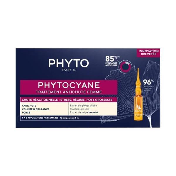 Phyto Phytocyane Kadınlar İçin Dönemsel Saç Dökülmesi Karşıtı Bakım 12 Ampul x 5 ml - Image 1