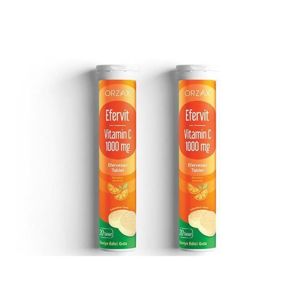 Orzax Efervit Vitamin C 1000 mg 20 Tablet x2 - 40 Tablet - Image 1