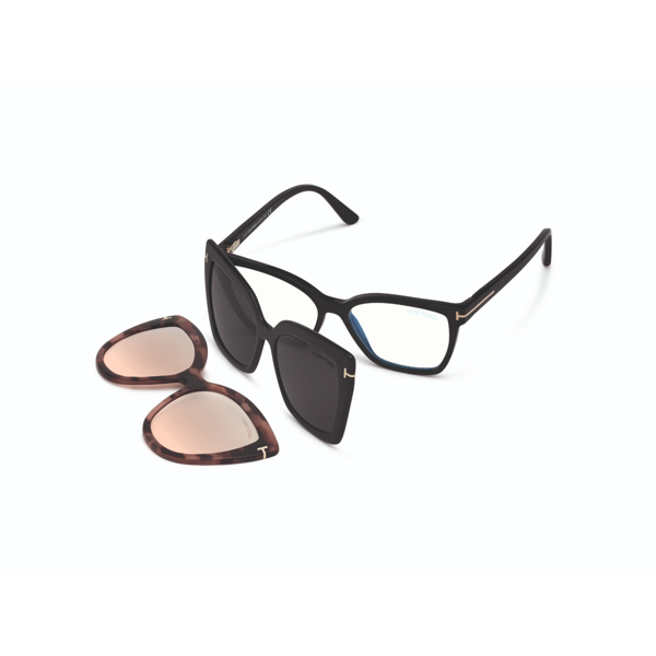 FT 5641-B 001 53 Tom Ford Çift Klipsli (Clip-On) Güneş Gözlüğü - Image 1