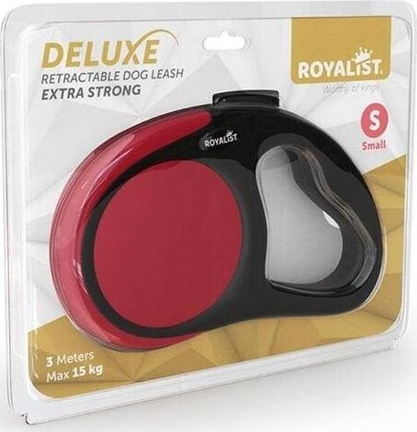 Royalist Deluxe Extra Strong Otomatik Köpek Gezdirme Tasması Kırmızı Small 3 Mt - Image 1