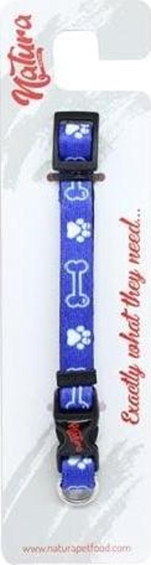 Natura Yetişkin Köpekler için Pati ve Kemik Desenli Boyun Tasması Mavi 20-30 Cm - Image 1