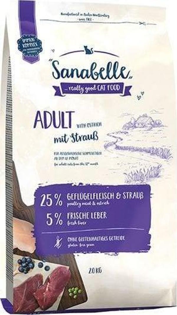 Sanabelle Ostrict Adult Tahılsız Deve Kuşu Etli Yetişkin Kedi Maması 2 Kg - Image 1