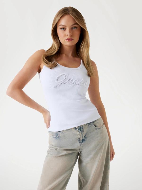 Guess Raissa Kadın Beyaz Top W5YP00KCXJ2-G011 - Image 1