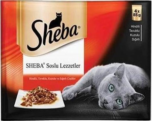 Sheba Cuisine Etli Çeşitler Konserve Kedi Maması 4x85 Gr - Image 1