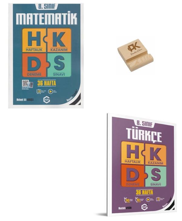 Arı LGS 8. Sınıf Matematik ve Türkçe Haftalık Kazanım Denemeleri + Telefon Standı - Arı Yayıncılık - Image 1