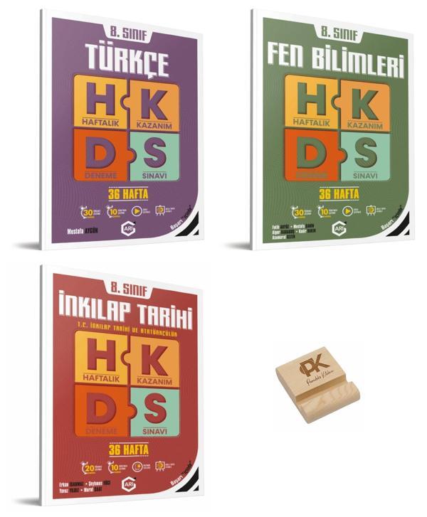 Arı LGS 8. Sınıf Türkçe Fen Bilimleri ve İnkılap Haftalık Kazanım Denemeleri 3lü Set +Telefon Standı - Arı Yayıncılık - Image 1