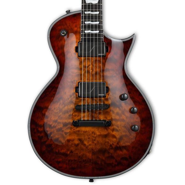 ESP E-II Eclipse Quilted Maple Tiger Eye Sunburst Elektro Gitar - Image 1