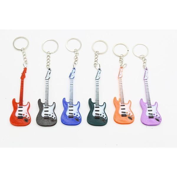 Diyez Müzik Siyah Manyetikli Yeşil-Beyaz Elektro Gitar Anahtarlık - Image 1