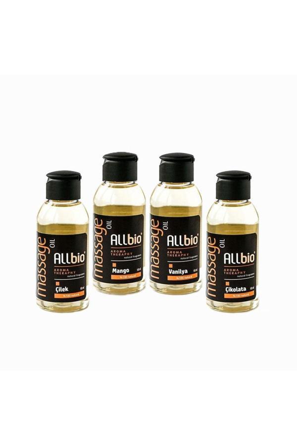 Allbio 4 Lü Masaj Yağı Çilek Mango Vanilya Çikolata - Image 1