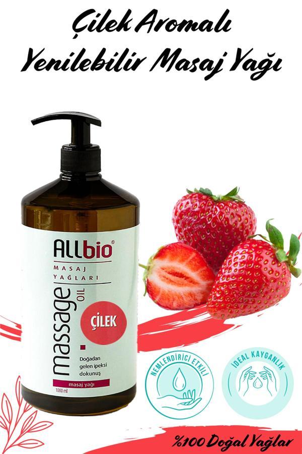 Allbio Masaj Yağı Çilek 1 Lt - Image 1