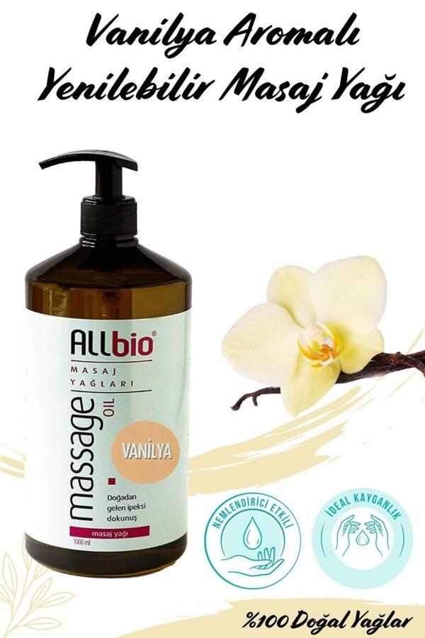 Allbio Masaj Yağı Vanilya (1 Litre) - Image 1