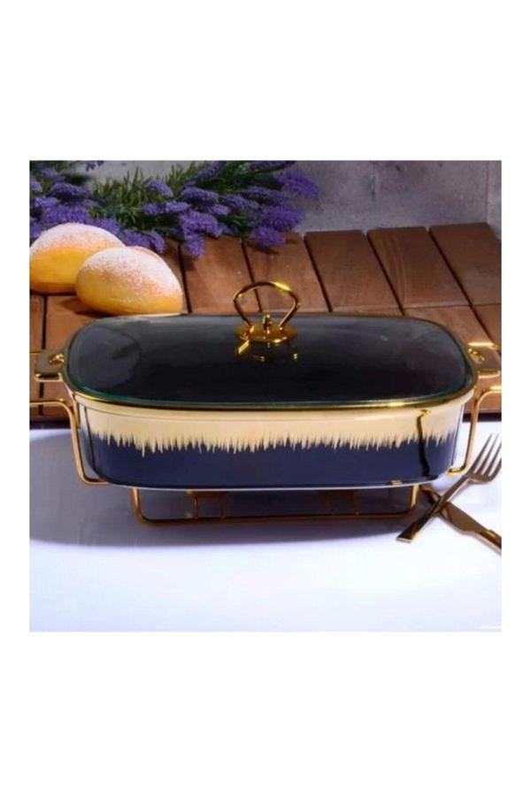 Twn009 Siyah Dikdörtgen Telli Porselen Tencere 37 Cm - Image 1