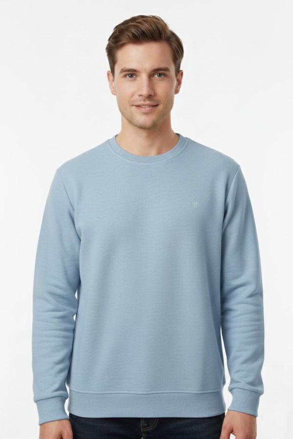 Erkek Sıfır Yaka Selanik Sweatshirt Regular Kalıp BGL-ST04926 - Image 1