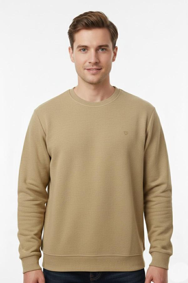Erkek Büyük Beden Sıfır Yaka Selanik Sweatshirt BGL-ST04927 - Image 1