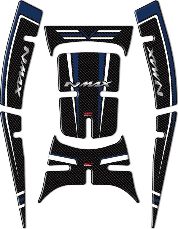 GP Kompozit Yamaha NMAX 125 / 155 2021-2023 Uyumlu Tank Pad Seti Mavi - Image 1